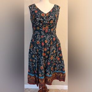 EShakti Floral Patterned Sleeveless Dress